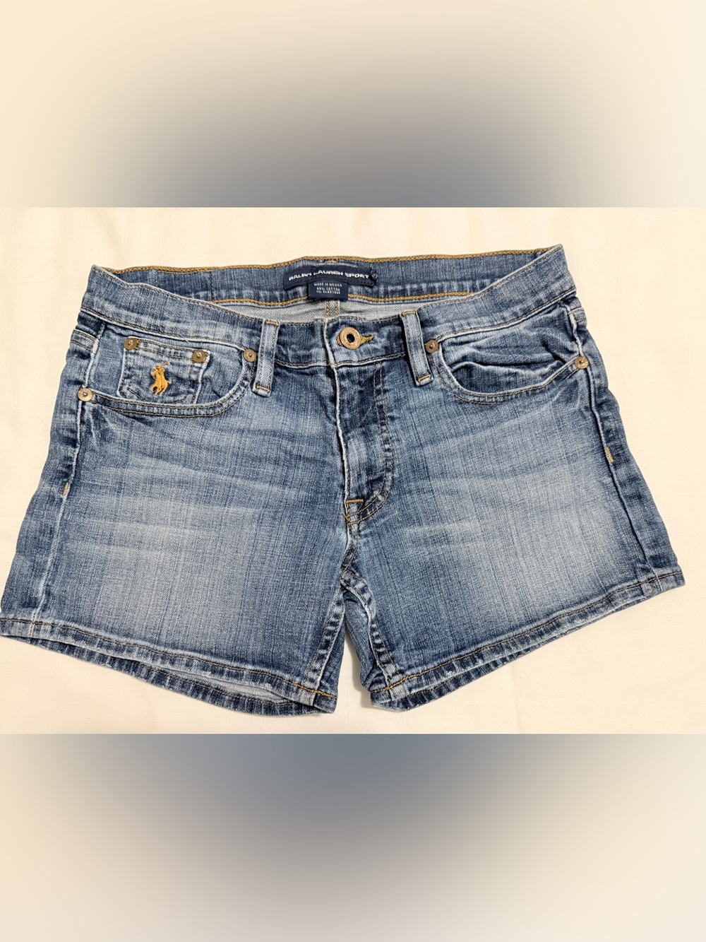 Ralph Lauren Sport Blue Denim Short Size 27 Cotton Blend
